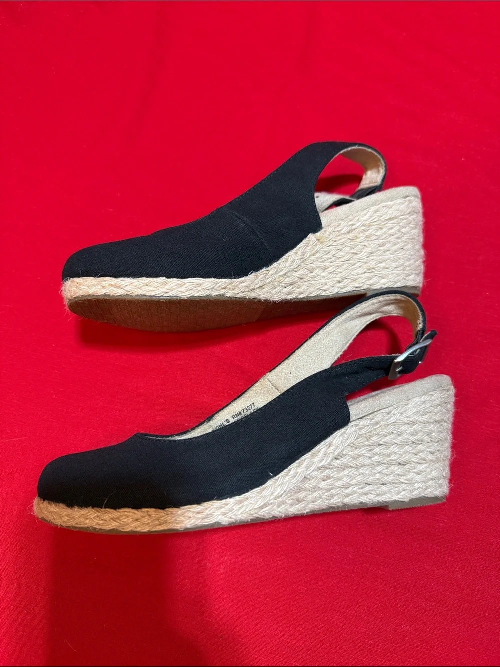 Croft & BarrowBlack Slingback Espadrille Wedges